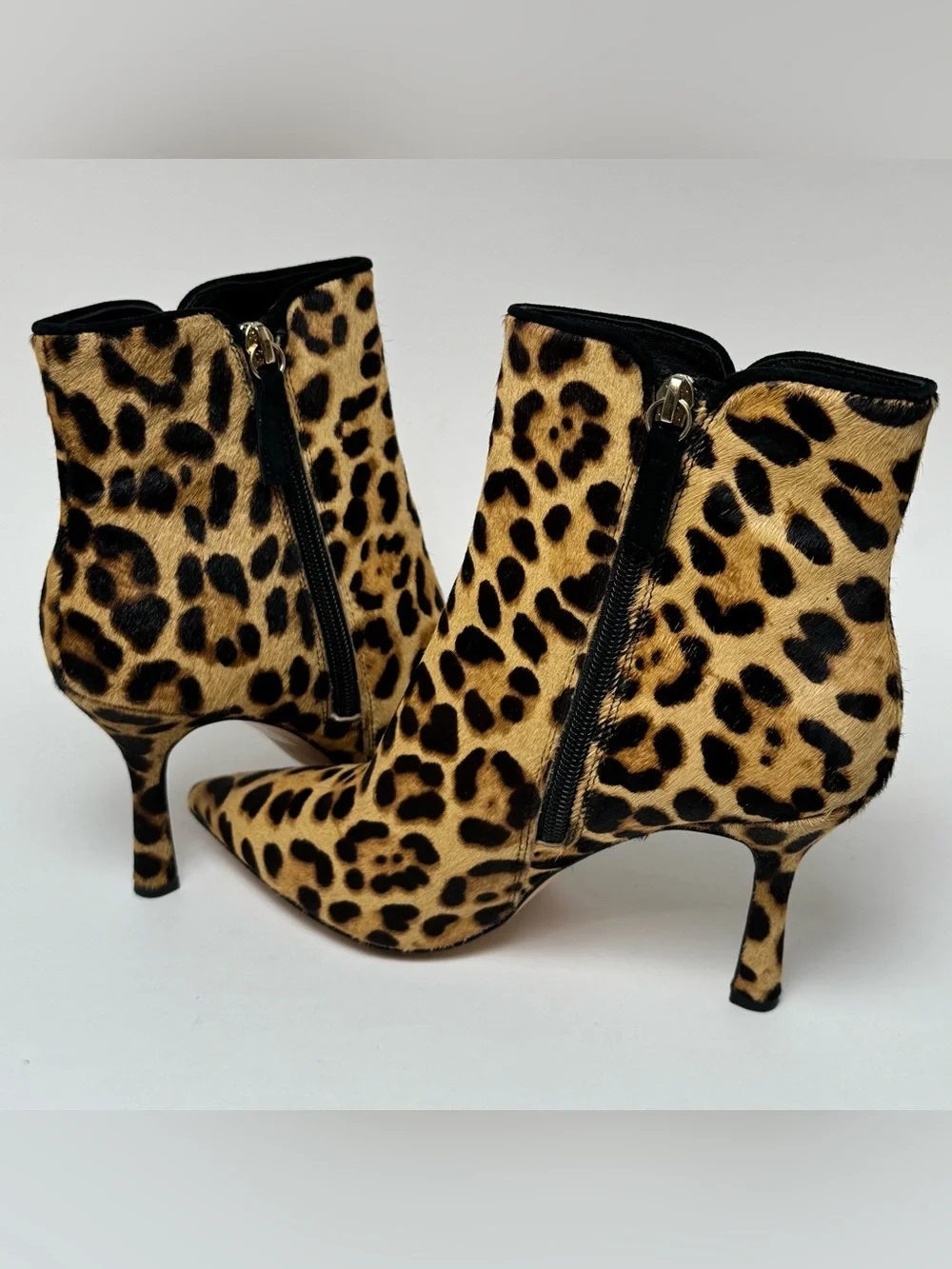 J.Crew Leopard Calf Hair Pointed-Toe Ankle Boots Women’s Size 8